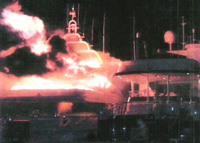 Mega yacht fire damage assessment