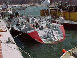 Natural disaster sunken vessel recovery