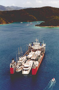 Lashing inspection yacht carrier