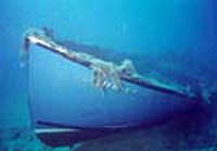 Fire and subsequent sunken vessel location and inspection in 120' water